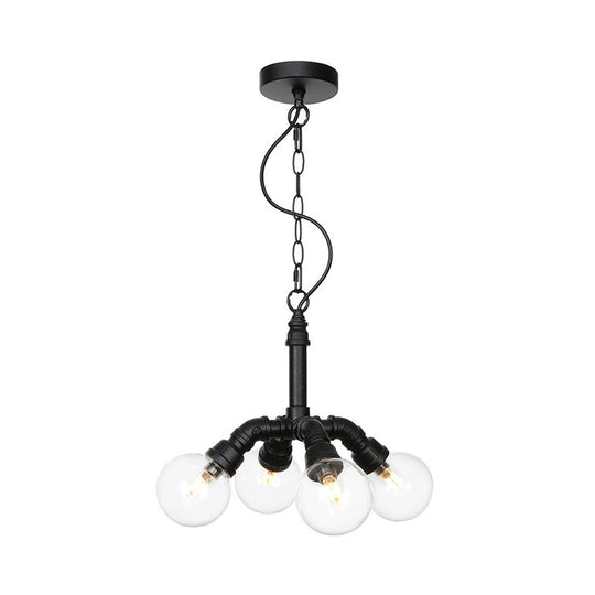 Rolande - Industrial Black Clear Glass LED Suspension Light