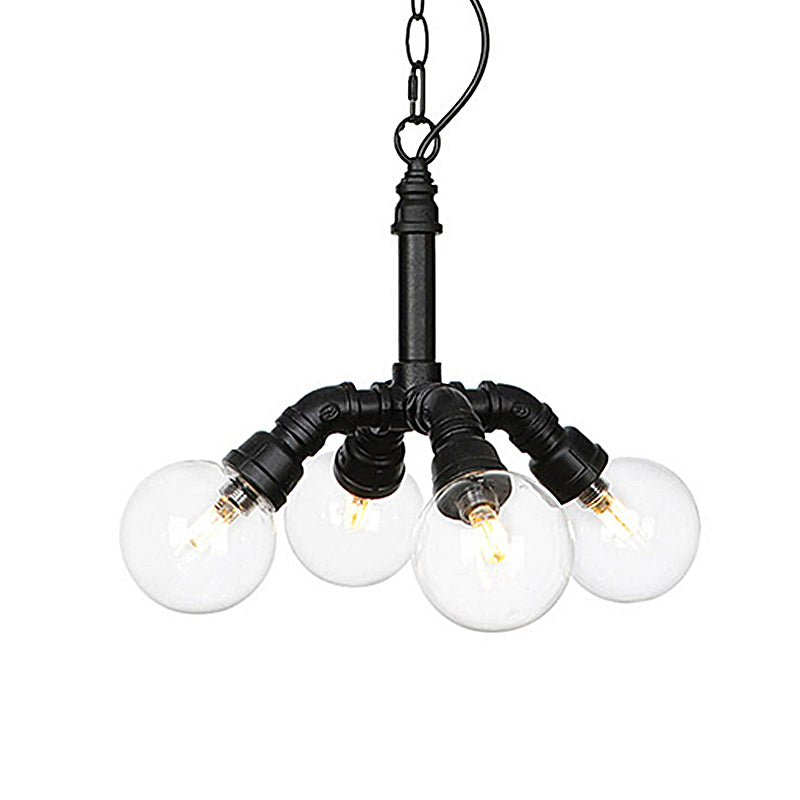 Rolande - Industrial Black Clear Glass LED Suspension Light