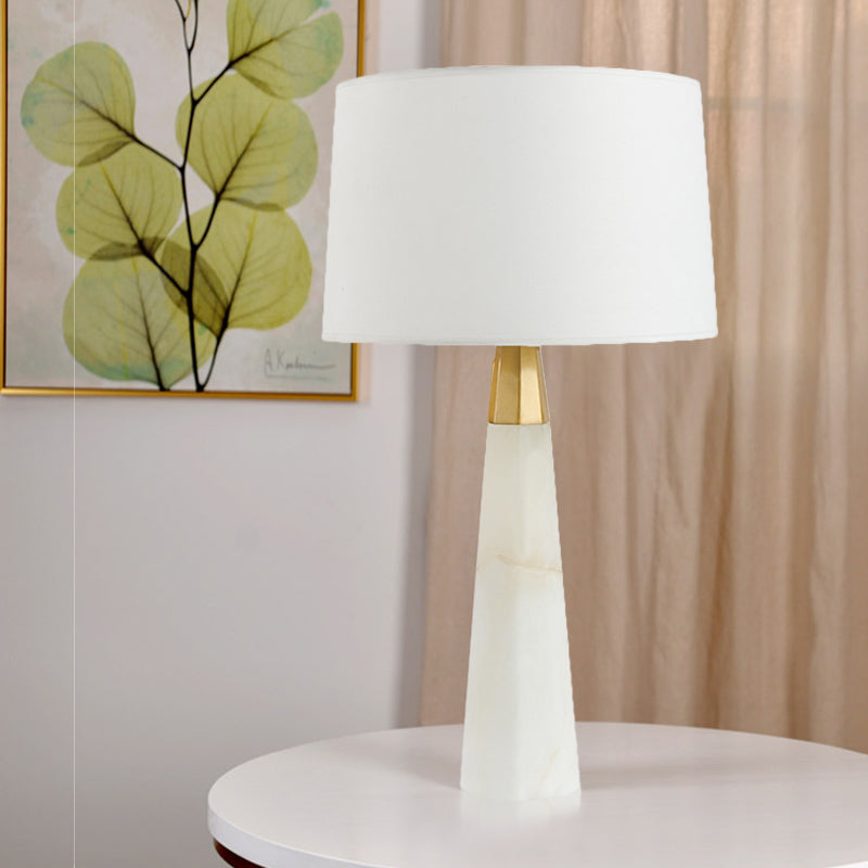 Modern Tapered Drum Table Lamp - 1 Head Night Light In White