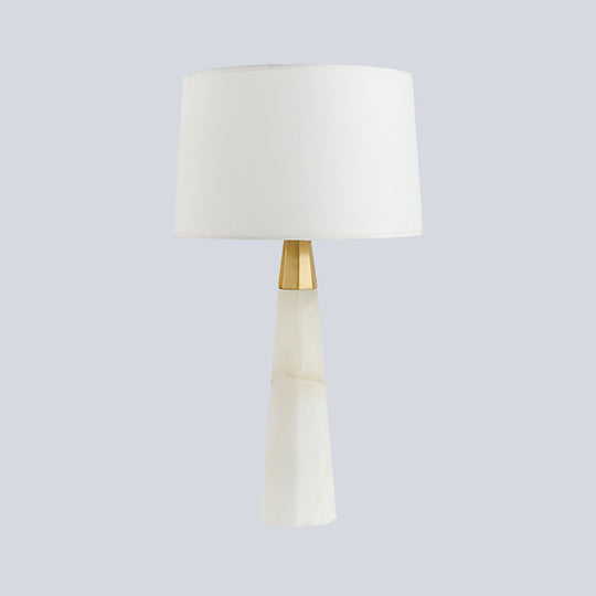 Modern Tapered Drum Table Lamp - 1 Head Night Light In White