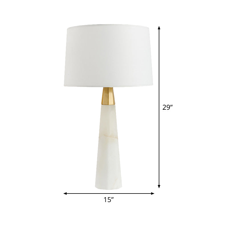 Modern Tapered Drum Table Lamp - 1 Head Night Light In White