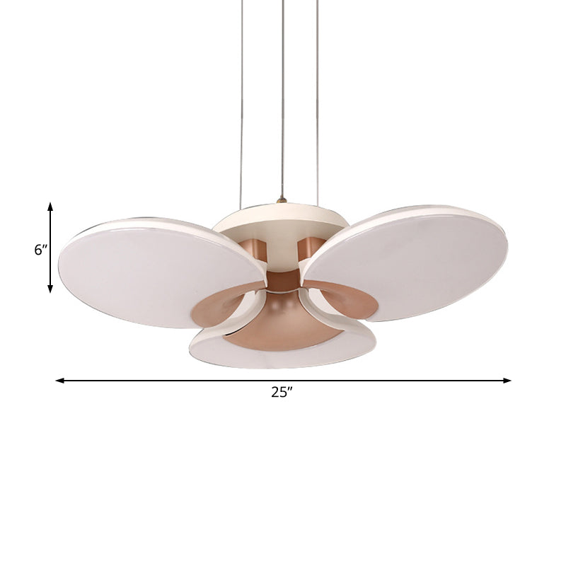 Flower-Shaped Acrylic Shade Chandelier: Modern White Pendant Light For Living Room - 3 Lights