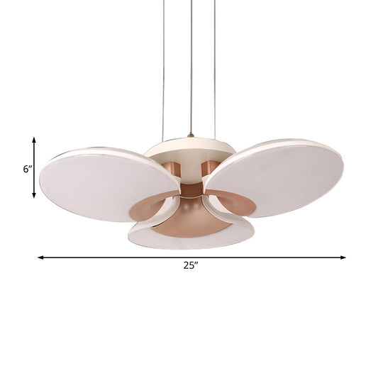 Flower-Shaped Acrylic Shade Chandelier: Modern White Pendant Light For Living Room - 3 Lights