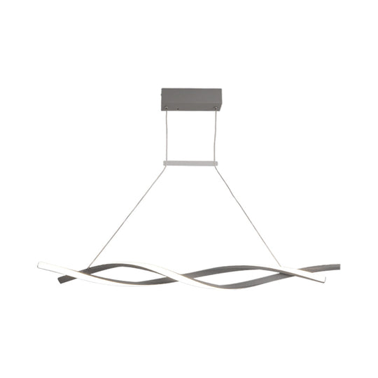 Lustre moderne à LED en forme de vague en acrylique avec lumière blanche/chaude/naturelle - 31,5"/39"/47" de large