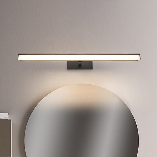 Modernist Metal Linear Vanity Sconce - 16/19.5/23.5 Wide Led Black/Silver Natural Light