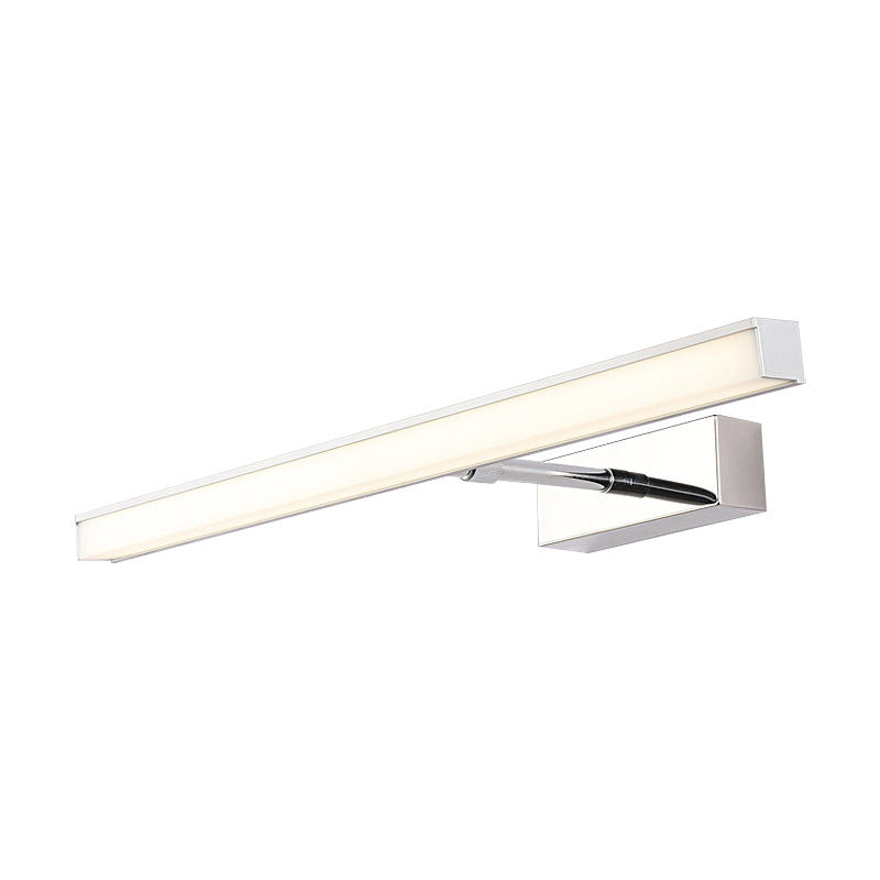 Modernist Metal Linear Vanity Sconce - 16/19.5/23.5 Wide Led Black/Silver Natural Light