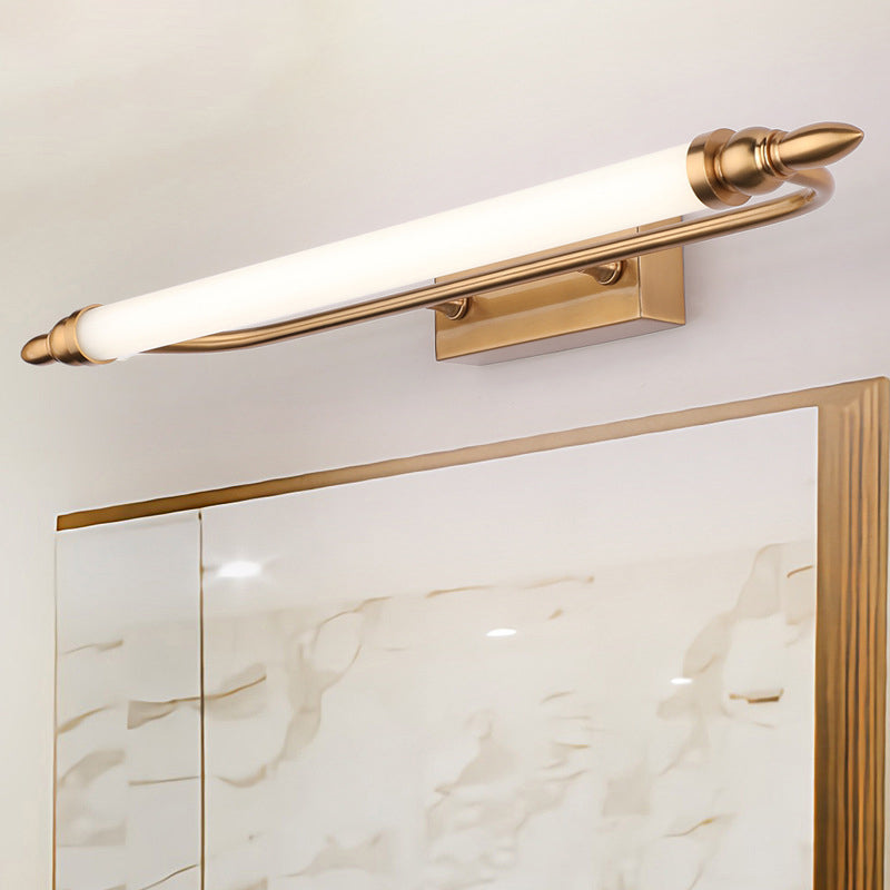 Modernist Led Gold Tube Metal Vanity Wall Lamp In Natural Light - 21.5/25.5/29.5 Wide