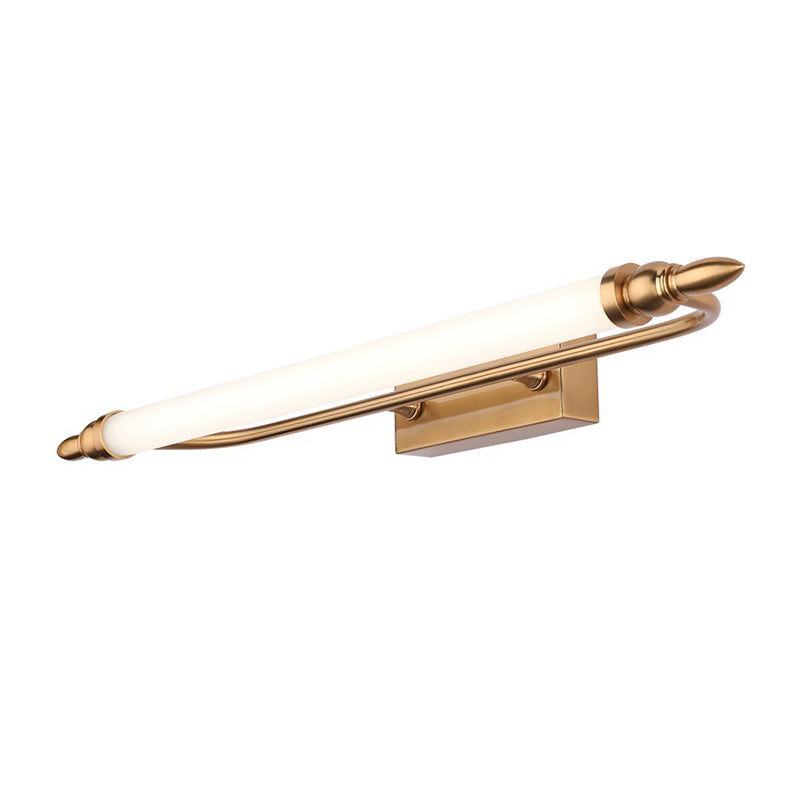 Modernist Led Gold Tube Metal Vanity Wall Lamp In Natural Light - 21.5/25.5/29.5 Wide