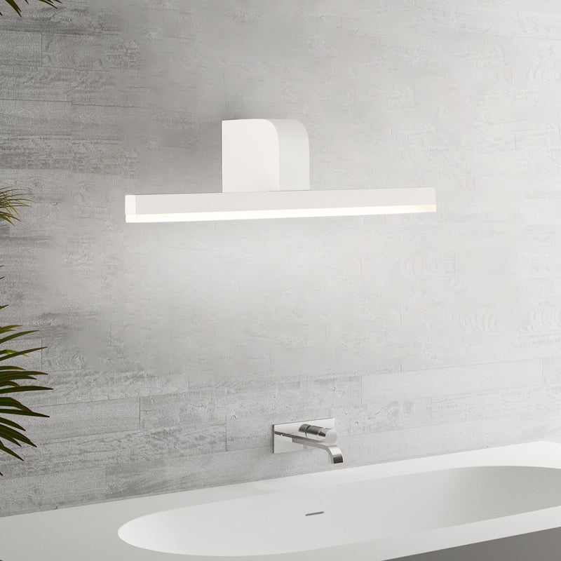 Modern Linear Led Vanity Light - White/Black Metal Wall Mount In Natural 16/19.5/23.5 Wide White /