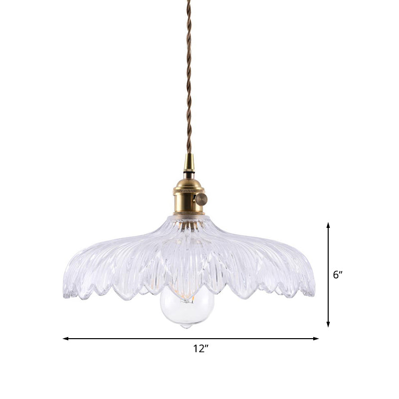 Modern White Prismatic Glass Umbrella Pendant Lamp - 10/12 Wide 1-Light Brass Suspension Ideal For