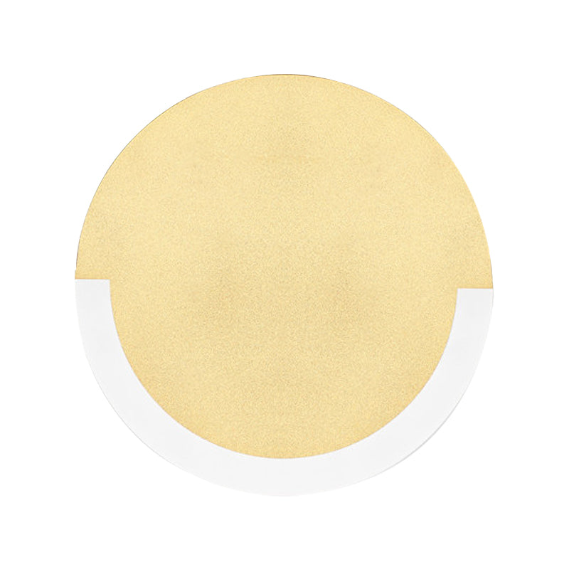 White And Gold Round Acrylic Led Wall Sconce For Bedroom - Warm/White Light