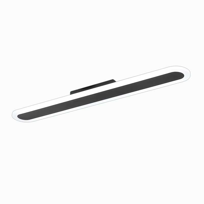 Minimalist Black Led Flush Ceiling Light - Wide Oblong Shape Multiple Size Options Corridor Mounted