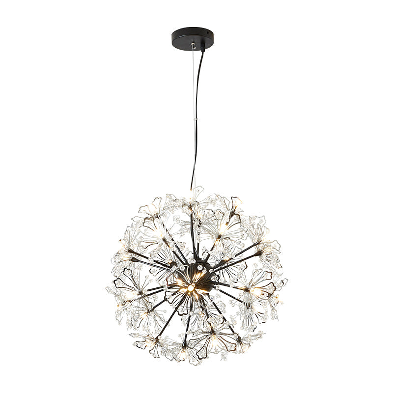 Contemporary Metallic Dandelion Chandelier Pendant Light - 24 Lights Brass Ceiling Lamp