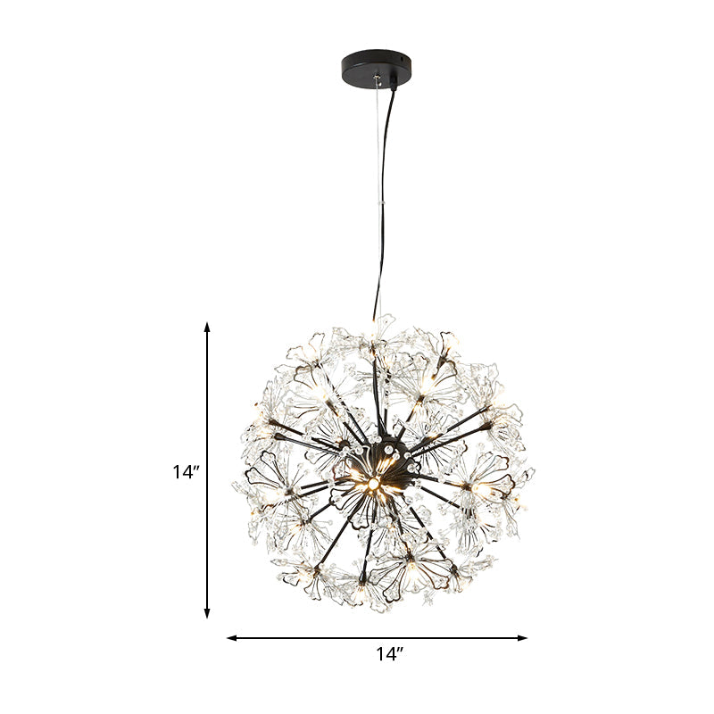 Contemporary Metallic Dandelion Chandelier Pendant Light - 24 Lights Brass Ceiling Lamp