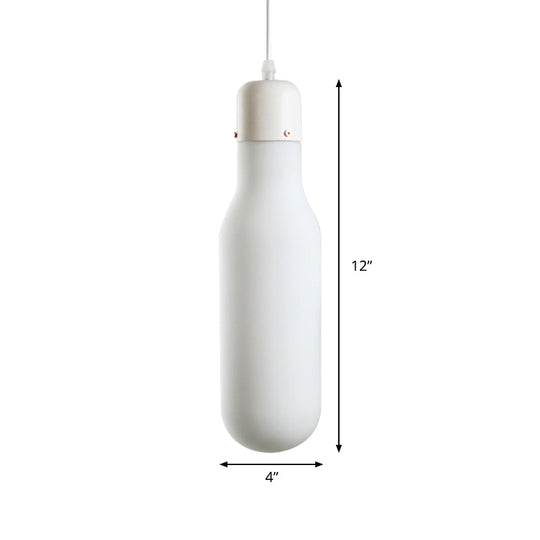 1-Light Simple White Dining Pendant With Cone/Globe/Cylinder Glass Design