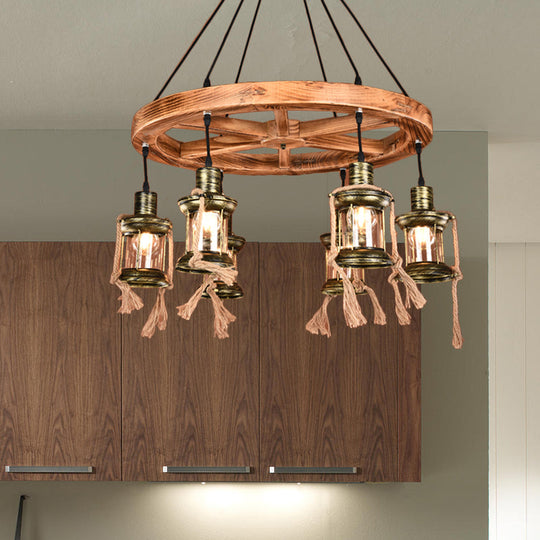 Coastal Bronze 6-Light Metal Chandelier Pendant For Living Room