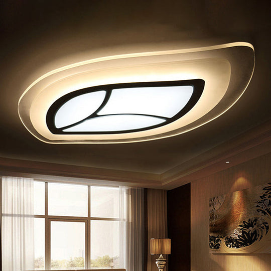 Modern Flush Mount Leaf Ceiling Light: 21.5"/35.5"/39" Acrylic Wide, in Warm/White for Bedroom Lighting