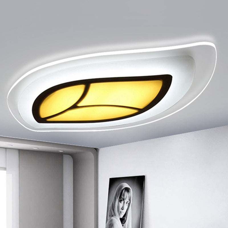 Modern Flush Mount Leaf Ceiling Light: 21.5"/35.5"/39" Acrylic Wide, in Warm/White for Bedroom Lighting