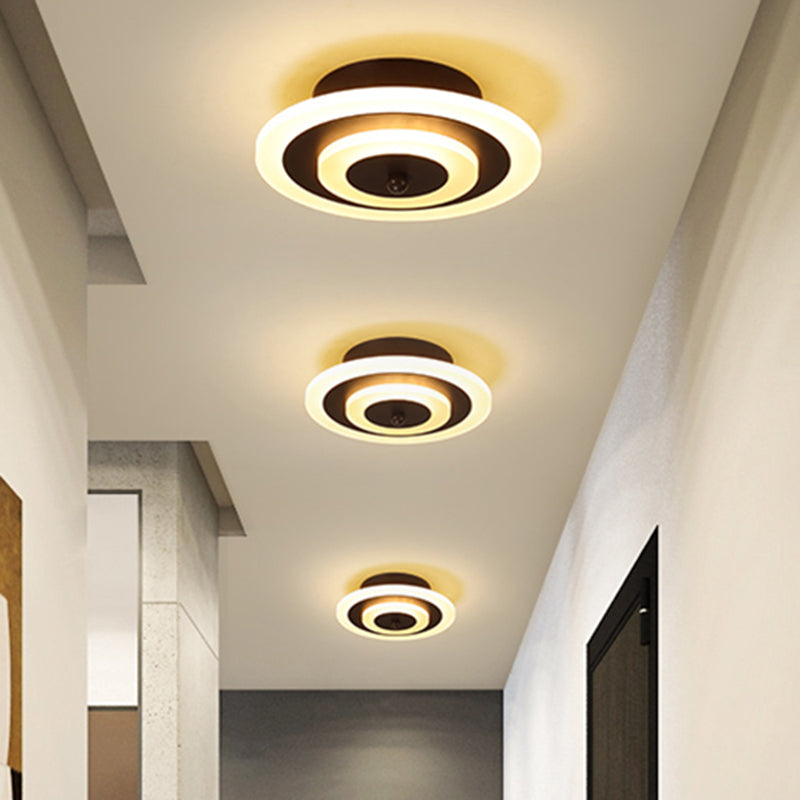 LED Corridor Ceiling Lamp - Modern Flushmount Lighting in White/Coffee with Warm/White/Natural Light Options