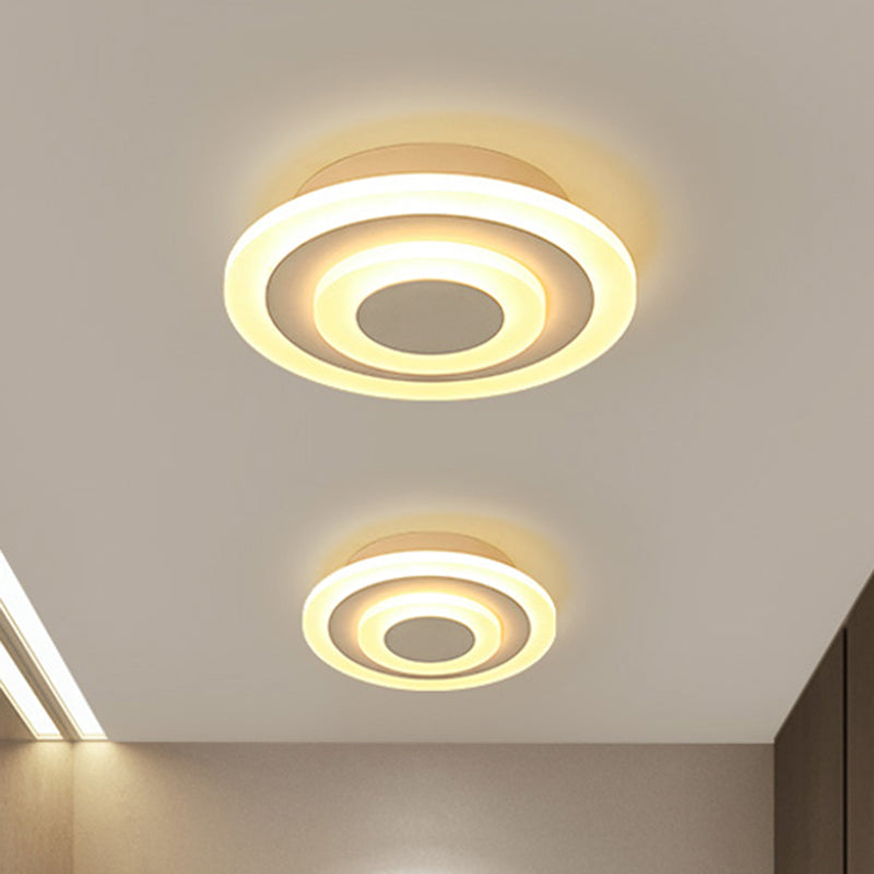 LED Corridor Ceiling Lamp - Modern Flushmount Lighting in White/Coffee with Warm/White/Natural Light Options