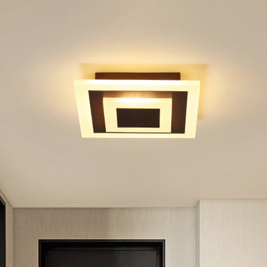 Led Corridor Ceiling Lamp - Modern Flushmount Lighting In White/Coffee With Warm/White/Natural Light