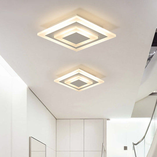 LED Corridor Ceiling Lamp - Modern Flushmount Lighting in White/Coffee with Warm/White/Natural Light Options