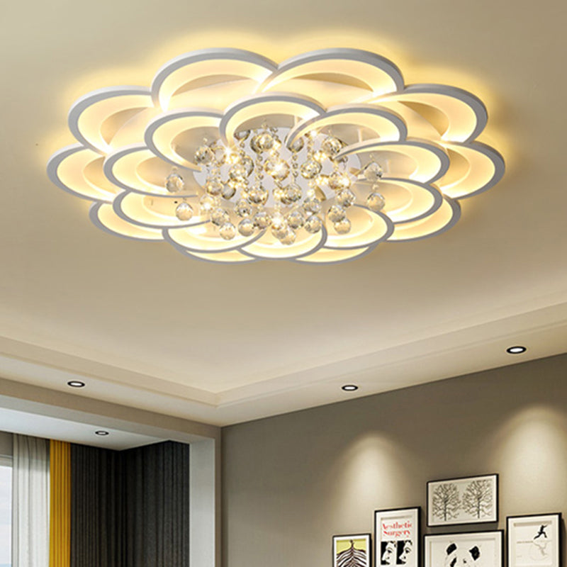 Modern Acrylic Flower LED Ceiling Light - Warm/White - 20.5"/27"/31.5" Wide - for Living Room