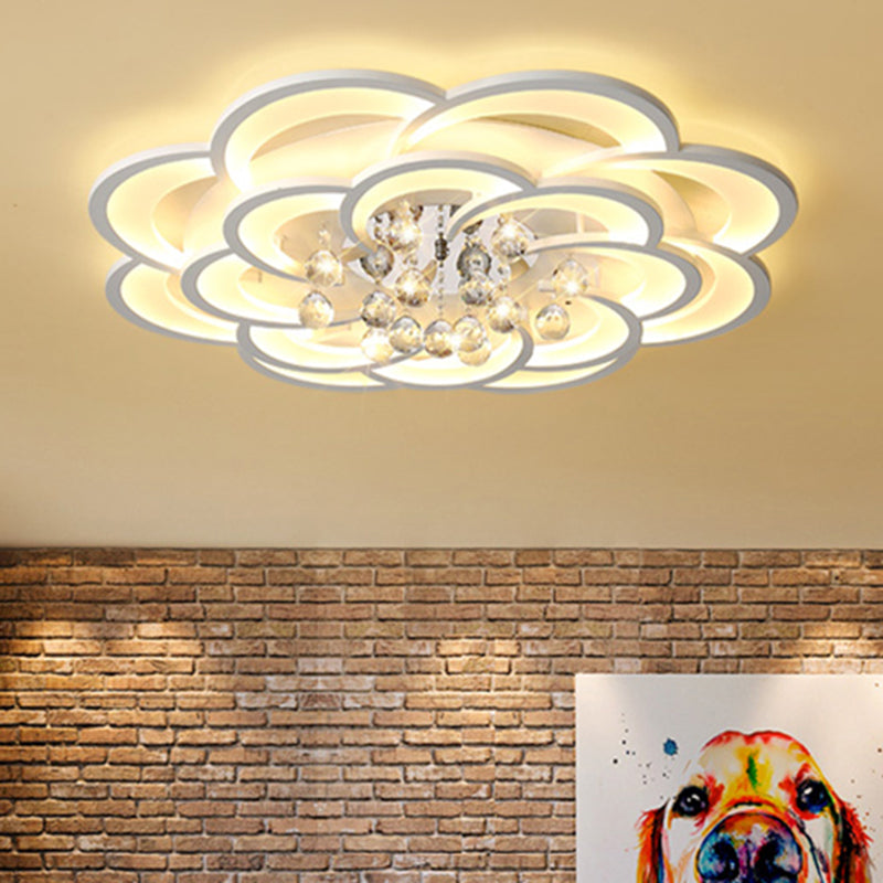 Modern Acrylic Flower LED Ceiling Light - Warm/White - 20.5"/27"/31.5" Wide - for Living Room