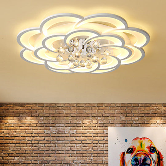 Modern Acrylic Flower Led Ceiling Light - Warm/White 20.5/27/31.5 Wide For Living Room