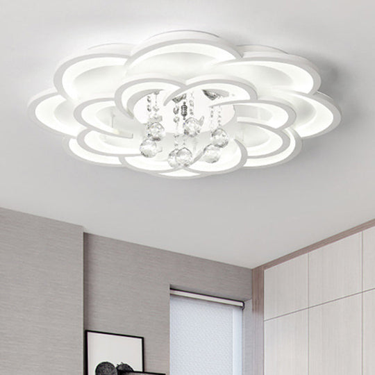 Modern Acrylic Flower LED Ceiling Light - Warm/White - 20.5"/27"/31.5" Wide - for Living Room