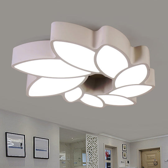 Simplicity Acrylic Floral Ceiling Light - 22.5"/31.5" Wide Flush Mount Fixture for Living Room, Warm/White Light