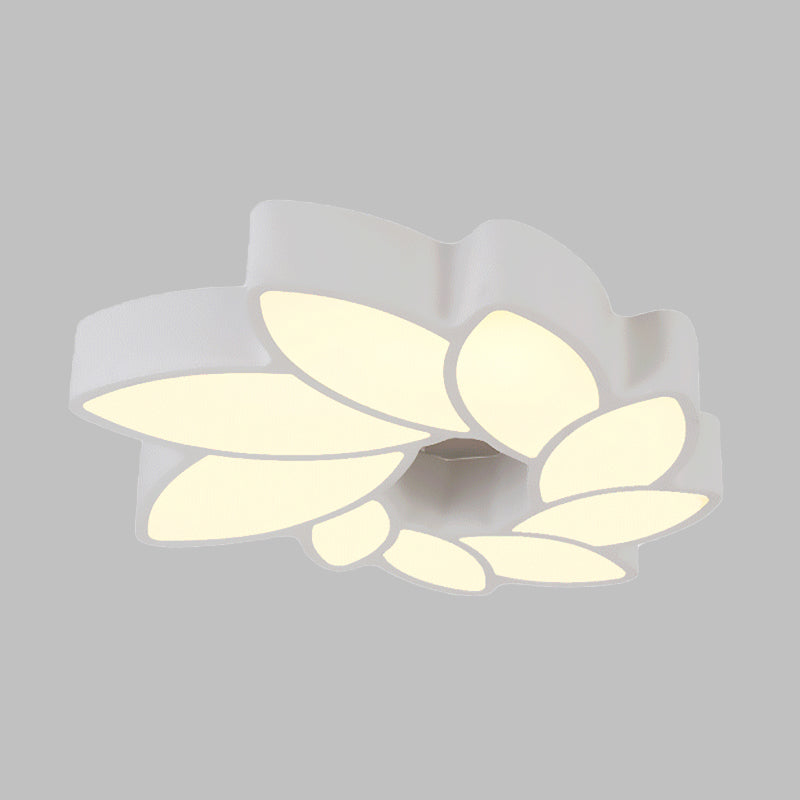 Simplicity Acrylic Floral Ceiling Light - 22.5"/31.5" Wide Flush Mount Fixture for Living Room, Warm/White Light