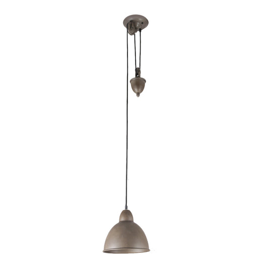 Grey Industrial Dome Ceiling Pendant Light for Dining Room - Metal Hanging Fixture