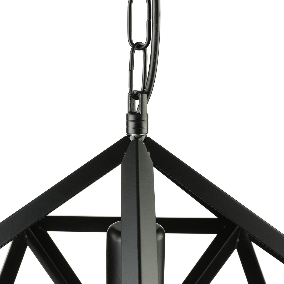 Industrial Geometric Metal Pendant Light, 14" / 18" Dia, 1 Bulb, Black/Rust - Perfect for Dining Room Ceiling