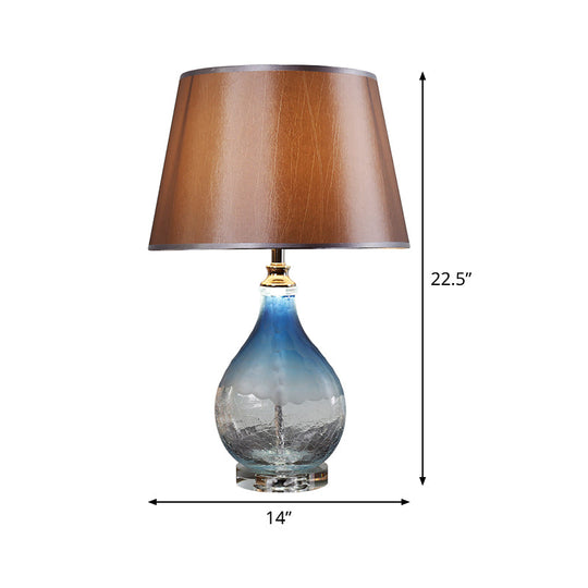 Conical Nightstand Lamp - Modernist Fabric Reading Light In Dark Coffee