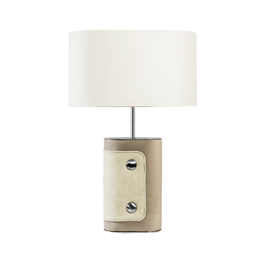 Contemporary White Shaded Table Light - Small Desk Lamp For Bedroom