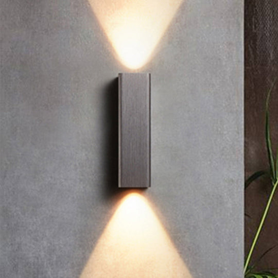 Contemporary Metallic Led Wall Sconce In Bronze/Gold/Coffee For Living Room - Mountable Up & Down