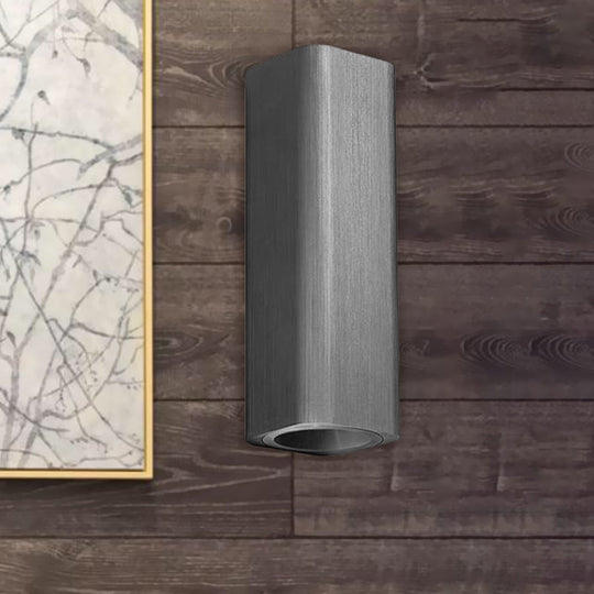 Contemporary Metallic Led Wall Sconce In Bronze/Gold/Coffee For Living Room - Mountable Up & Down