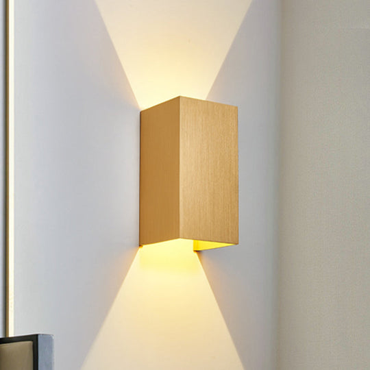 Contemporary Led Wall Sconce In Metal Gold/Coffee/Grey For Bedroom