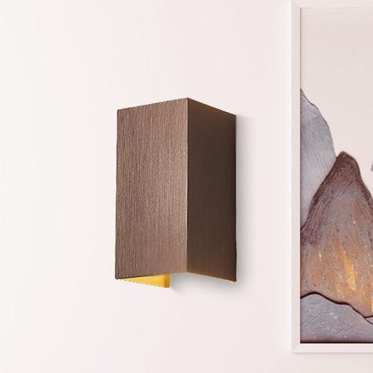 Contemporary Led Wall Sconce In Metal Gold/Coffee/Grey For Bedroom