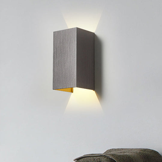 Contemporary Led Wall Sconce In Metal Gold/Coffee/Grey For Bedroom