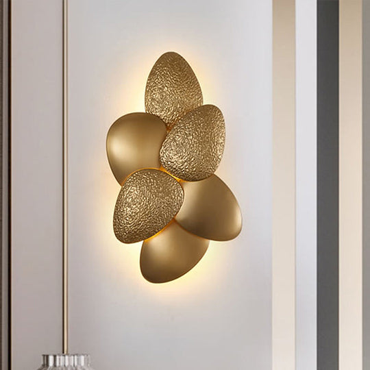 Modern Stainless Steel Squama Wall Light With Gold Accents - 3/6 Lights Bedroom Sconce Fixture