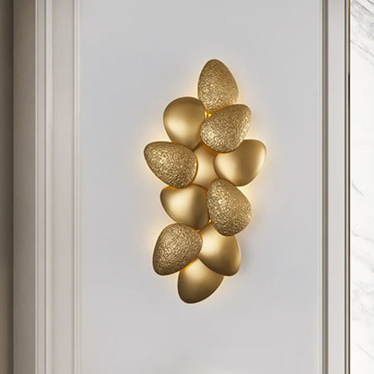 Modern Stainless Steel Squama Wall Light With Gold Accents - 3/6 Lights Bedroom Sconce Fixture