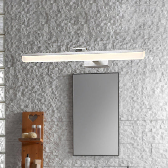 Contemporary Metal Led Vanity Sconce - 16.5/28/22.5 Wide Black/Silver/Coffee Adjustable Lighting