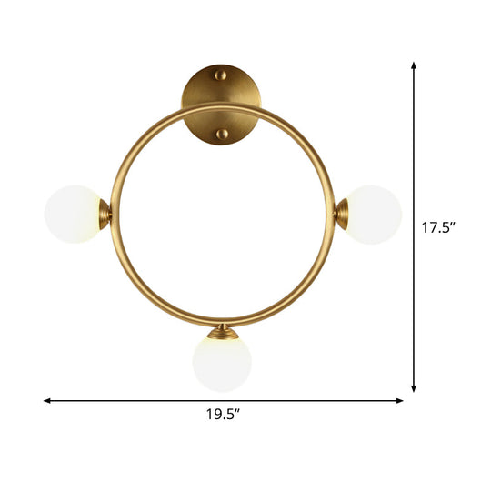 Modern Brass Metal Wall Sconce With 3 Led Lights For Bedside