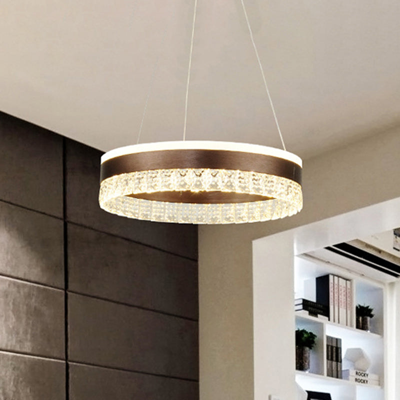 Contemporary Crystal Pendant Chandelier - 1/2/3 Lights - LED - White/Warm/Natural Light - Brown