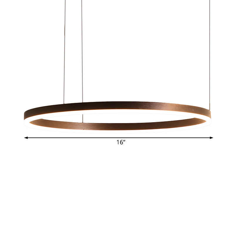 Modernist Coffee Chandelier: White/Warm Led Hanging Ceiling Light Fixture With 1/3/4 Lights Metal