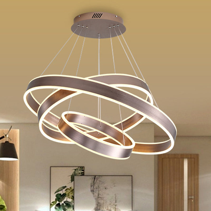 Modern Twisted Pendant Chandelier - Acrylic 1/2/3 Lights Brown Natural Light