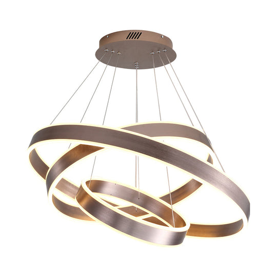 Modern Twisted Pendant Chandelier - Acrylic 1/2/3 Lights Brown Natural Light