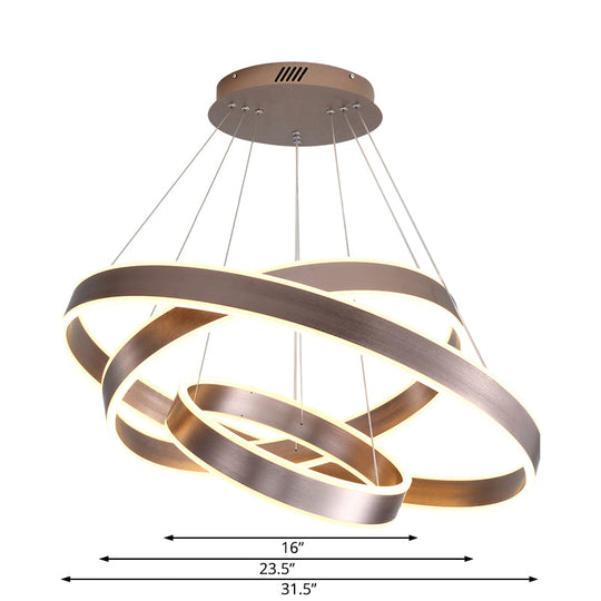 Modern Twisted Pendant Chandelier - Acrylic 1/2/3 Lights Brown Natural Light